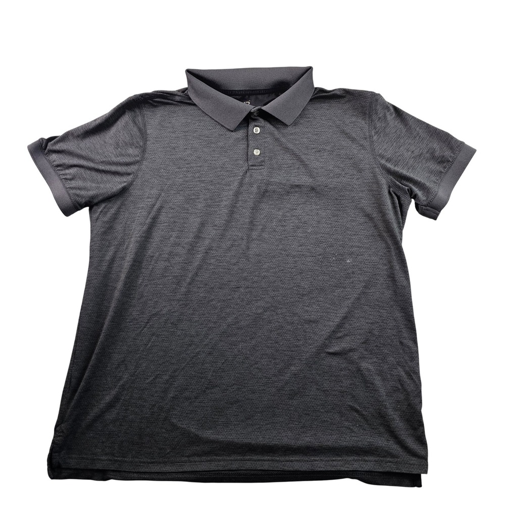 Chaps Golf Polo Shirt Men's Large‎ Dark Gray Polyester Heathered Half Sleeve
